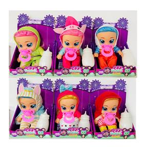 10寸搪胶童话系列带头发哭泣娃娃cry babies带喝水流眼泪功能 带4声IC 奶瓶奶嘴带包电（6款混装） - OBL10070270