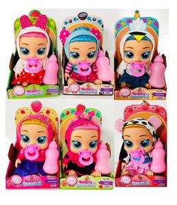 14寸搪胶裙子系列带头发哭泣娃娃cry babies带喝水流眼泪功能 带4声IC 奶瓶奶嘴带包电（6款混装） - OBL10070271