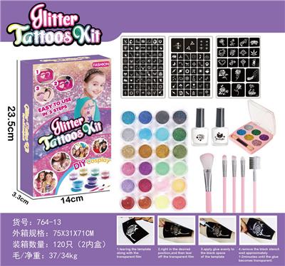 彩色舞台闪粉眼影化妆纹身套装 - OBL10070702