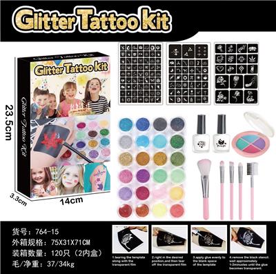 彩色舞台闪粉眼影化妆纹身套装 - OBL10070704