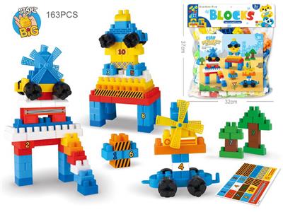 机器人城堡数字拼装积木儿童桌面叠叠乐益智玩具 有GCC（163PCS) - OBL10073321