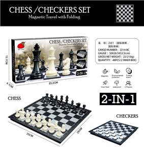    2合1（折叠磁性国际象棋/国际跳棋） - OBL10074681