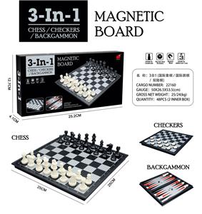 3合1（折叠磁性国际象棋/国际跳棋/双陆棋） - OBL10074683