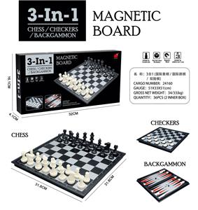 3合1（折叠磁性国际象棋/国际跳棋/双陆棋） - OBL10074693