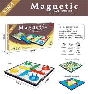 3合1（折叠磁性跳棋/蛇梯棋/骰子棋） - OBL10074694