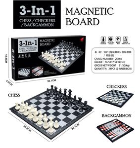 3合1（折叠磁性国际象棋/国际跳棋/双陆棋） - OBL10074698