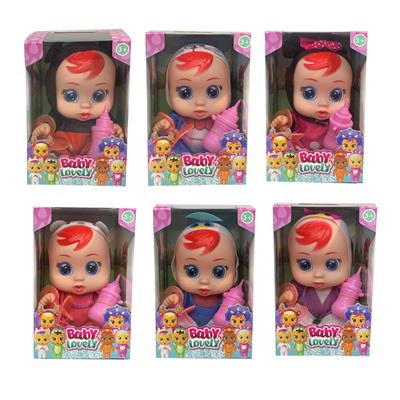 10寸6款混装搪胶会流眼泪哭泣娃娃带七彩灯光四声IC - OBL10079559