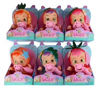 10寸搪胶带音乐会流眼泪水果哭泣娃娃配奶嘴六款混装（西瓜、草莓、菠萝、苹果、水蜜桃、猕猴桃） - OBL10079579