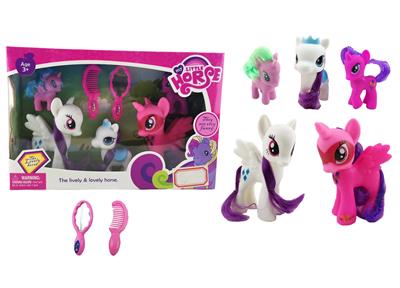 盒装5只搪胶马和梳子，镜子套装 - OBL10079757