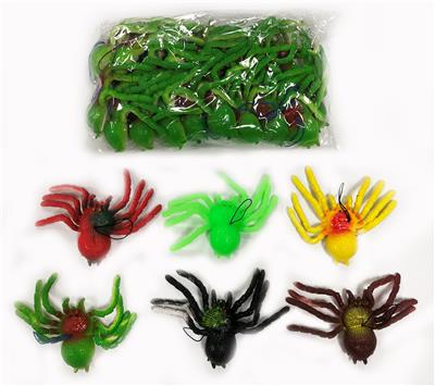 中袋20只大号软胶蜘蛛带绳 - OBL10080794