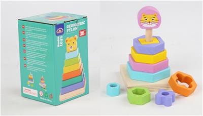 木制小猫几何塔 - OBL10080884