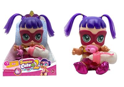 14寸搪胶带七彩灯光音乐fangeek super cute超级英雄可爱宝宝、DC宝宝带吸水喷水功能带奶瓶奶嘴 - OBL10081094