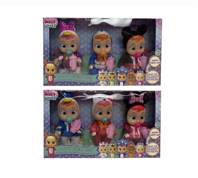 5寸.52款混装实身会流眼泪哭泣娃娃带七彩灯光带四声IC（3只装） - OBL10083135