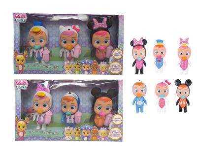 5寸.52款混装实身会流眼泪哭泣娃娃带七彩灯光带四声IC（3只装） - OBL10083136