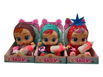 水果系列14寸搪胶哭泣娃娃带四声音乐cry Babies-Tutti Fritti带流眼泪功能，带吸水奶瓶，带奶嘴  。 - OBL10085061