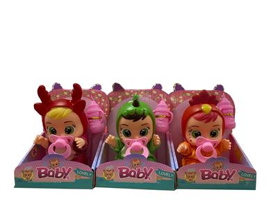 独角兽系列10寸搪胶带四声音乐cry Babies-Tutti Fritti带流眼泪功能，带吸水奶瓶，带奶嘴  . - OBL10085063