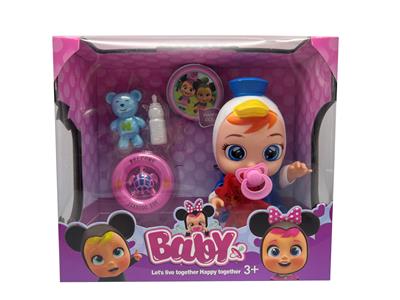 14寸搪胶哭泣娃娃带四声音乐cry Babies-Tutti Fritti带流眼泪功能、奶嘴、塞棉小熊、小熊吸塑配件 - OBL10086888