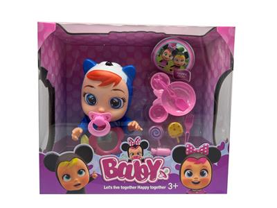 14寸搪胶哭泣娃娃带四声音乐cry Babies-Tutti Fritti带流眼泪功能、奶嘴、镜子、棒棒糖吸塑配件 - OBL10086894