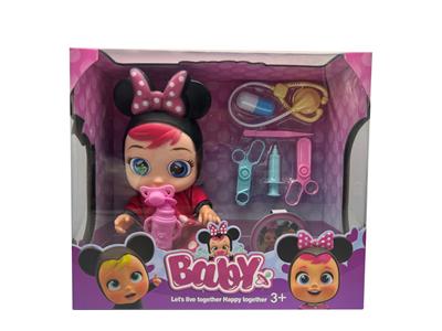 14寸搪胶哭泣娃娃带四声音乐cry Babies-Tutti Fritti带流眼泪功能、奶嘴、奶瓶、听诊器吸塑配件 - OBL10086895