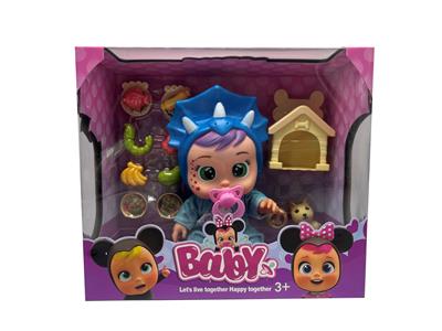 14寸搪胶哭泣娃娃带四声音乐cry Babies-Tutti Fritti带流眼泪功能、奶嘴、狗窝、宠物狗、香蕉吸塑配件 - OBL10086899