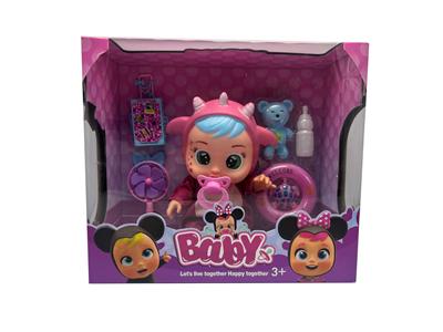 14寸搪胶哭泣娃娃带四声音乐cry Babies-Tutti Fritti带流眼泪功能、奶嘴、风扇、行李箱、小熊吸塑配件 - OBL10086900