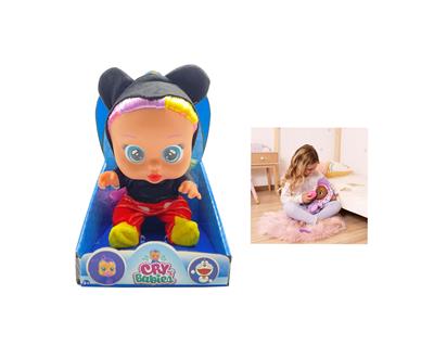 毛绒米琪-第16代14寸搪胶哭泣带头发女孩版娃娃带四声音乐cry Babies-Tutti Fritti带流眼泪功能，带吸水奶瓶，带奶嘴  。毛绒带加暖功能。衣服2件套 - OBL10086918