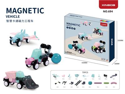 (GCC)智慧卡通磁力工程车（磁力棒系列) (79PCS) - OBL10097143