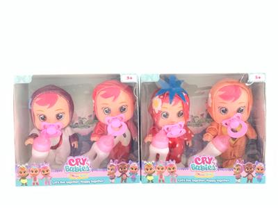 8寸双人搪胶哭泣水果娃娃带奶瓶会喝水流眼泪 - OBL10099990