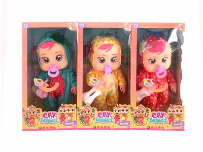 10寸搪胶哭泣娃娃带奶瓶会喝水流眼泪带音乐 - OBL10100001