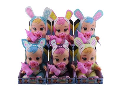 8寸单只装展示盒搪胶PVC肥童（带IC音乐加奶瓶奶嘴）哭泣娃娃 - OBL10101165