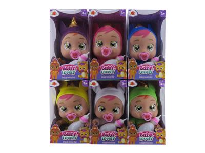 10寸开窗盒搪胶PVC肥童（带IC音乐加奶瓶奶嘴可以喝水流眼泪）哭泣娃娃 - OBL10101173