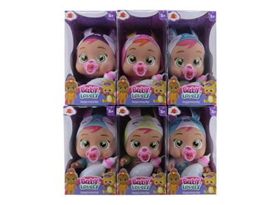 10寸开窗盒搪胶PVC肥童（带IC音乐加奶瓶奶嘴可以喝水流眼泪）哭泣娃娃 - OBL10101174