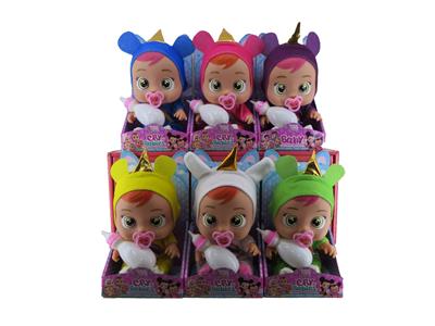 10寸单只装展示盒搪胶PVC肥童（带IC音乐加奶瓶奶嘴可以喝水流眼泪）哭泣娃娃 - OBL10101175