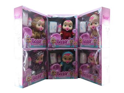 13寸开窗盒搪胶PVC肥童（带IC音乐加医具配件可以喝水流眼泪）哭泣娃娃 - OBL10101288