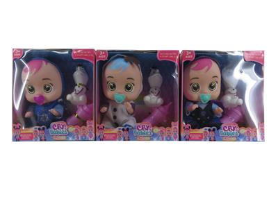 6寸开窗盒实身肥童（带音乐可以喝水流眼泪加动物和配件）冰雪哭泣娃娃 - OBL10101336