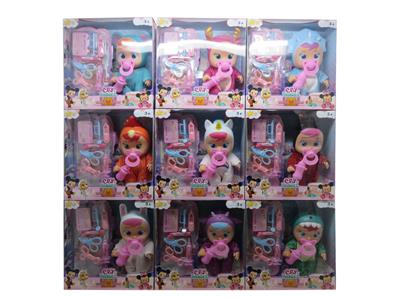 10寸开窗盒搪胶PVC肥童（带IC音乐加医具配件可以喝水流眼泪）哭泣娃娃 - OBL10101396