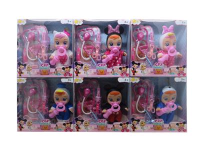 8寸开窗盒搪胶PVC肥童（带IC音乐加医具配件可以喝水流眼泪）哭泣娃娃 - OBL10101397