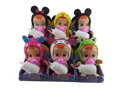 8寸单只装搪胶PVC（带IC音乐可以喝水流眼泪）哭泣娃娃 - OBL10101409