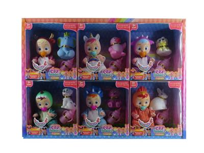 6寸12只装实身肥童（带音乐可以喝水流眼泪加动物和配件）哭泣娃娃 - OBL10101413