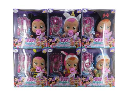 10寸开窗盒搪胶PVC肥童（带IC音乐加医具配件可以喝水流眼泪）哭泣娃娃 - OBL10101420