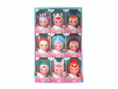 9寸展示盒搪胶PVC（带IC音乐可以喝水流眼泪）惊喜哭泣娃娃（9只装） - OBL10101465