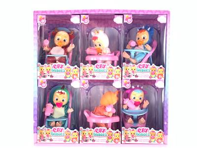 6寸搪胶PVC（加配件可以喝水流眼泪）惊喜哭泣娃娃6只装 - OBL10101471