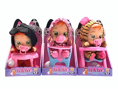 9寸搪胶PVC（带IC音乐加配件可以喝水流眼泪）惊喜哭泣娃娃 - OBL10101472
