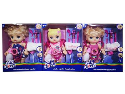 12寸搪胶孩之宝娃娃 6声IC，配医具，奶瓶，尿裤（喝水，拉尿） - OBL10101531