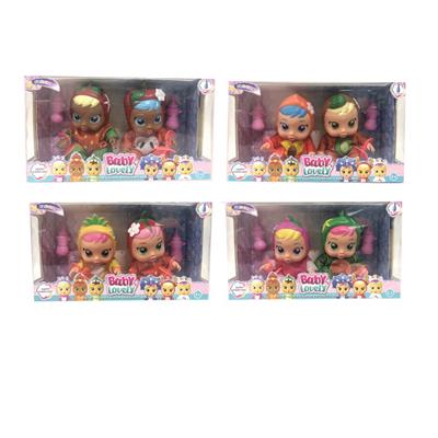 10寸开窗盒搪胶会流眼泪水果哭泣娃娃2只装带音乐4声音乐 - OBL10102806