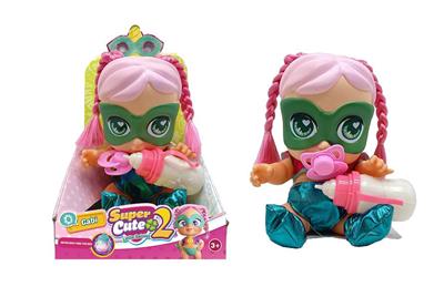 14寸搪胶带七彩灯光音乐fangeek super cute超级英雄可爱宝宝、DC宝宝带吸水喷水功能带奶瓶奶嘴 - OBL10102902