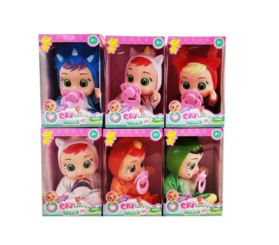 第6代10寸搪胶哭泣娃娃带四声音乐cry Babies-Tutti Fritti动物系列带流眼泪功能，带吸水奶瓶，带奶嘴 6款混装 - OBL10102967