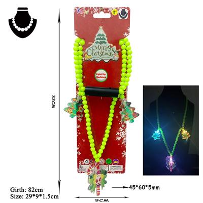 LED七彩闪光圣诞项链串珠3灯（圣诞拐杖.圣诞树) 包电3粒AG13 - OBL10103627