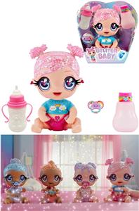 OMG.LOL1比1 16寸玻璃眼珠头全搪胶Glitter Babyz 惊喜星尘宝宝带4声音功能描述【娃娃带喝水尿尿】宝宝带一个吸水奶瓶。奶嘴，一个装水瓶 - OBL10103952