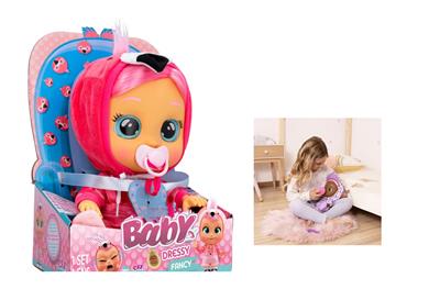 毛绒火烈鸟-第16代14寸搪胶哭泣带头发女孩版娃娃带四声音乐cry Babies-Tutti Fritti带流眼泪功能，带吸水奶瓶，带奶嘴  。毛绒带加暖功能。衣服2件套 - OBL10103963